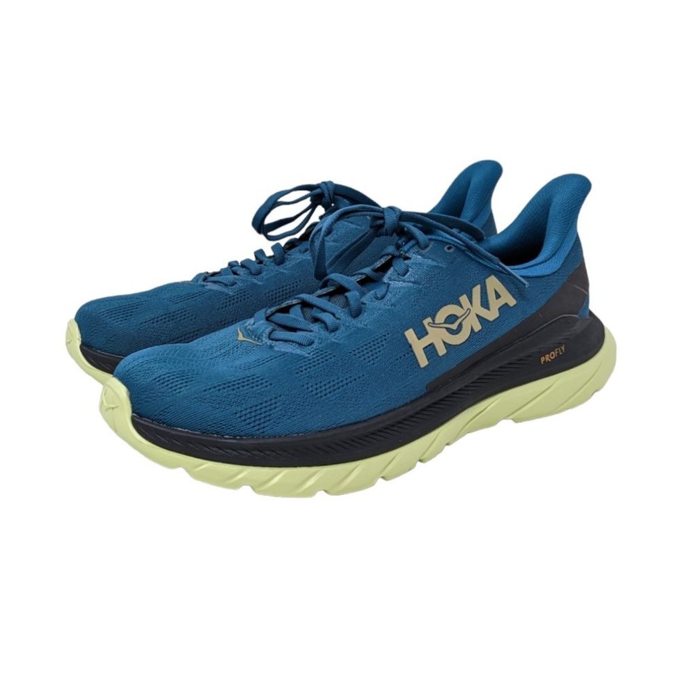 Blue Teal Hoka One Mach 4 Training Running Shoes Sneakers Trainers 10.0
